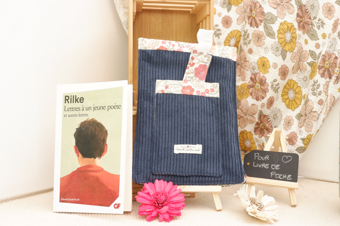 Ma pochette pour livre de Poche bleue