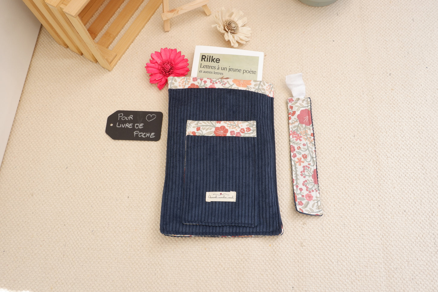 Ma pochette pour livre de Poche bleue