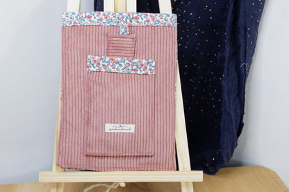 Pochette pour livre de poche Vieux rose et fleuri