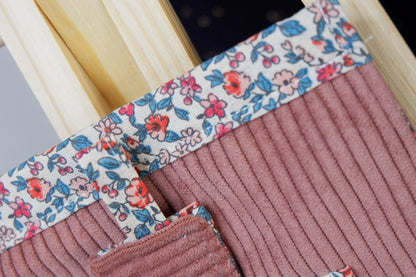 Pochette pour livre de poche Vieux rose et fleuri