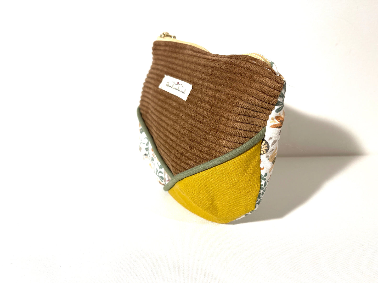 Ma pochette velours fourre-tout marron animaux de la foret
