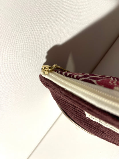 Ma pochette velours fourre-tout violette fleurie