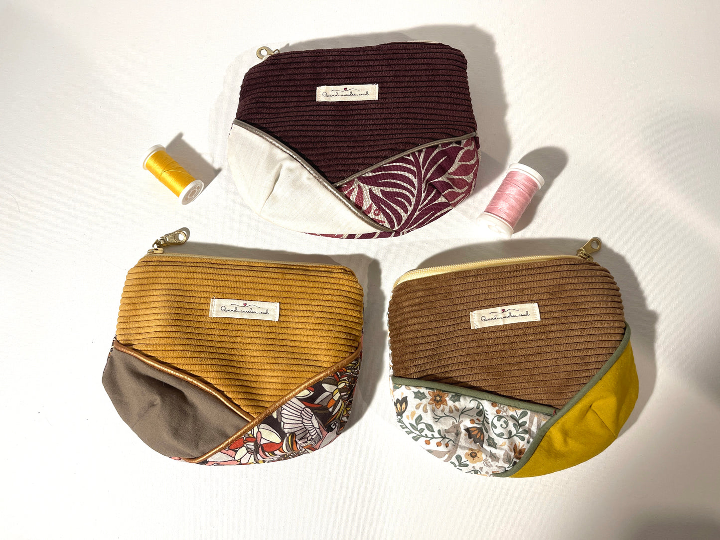Ma pochette velours fourre-tout marron animaux de la foret