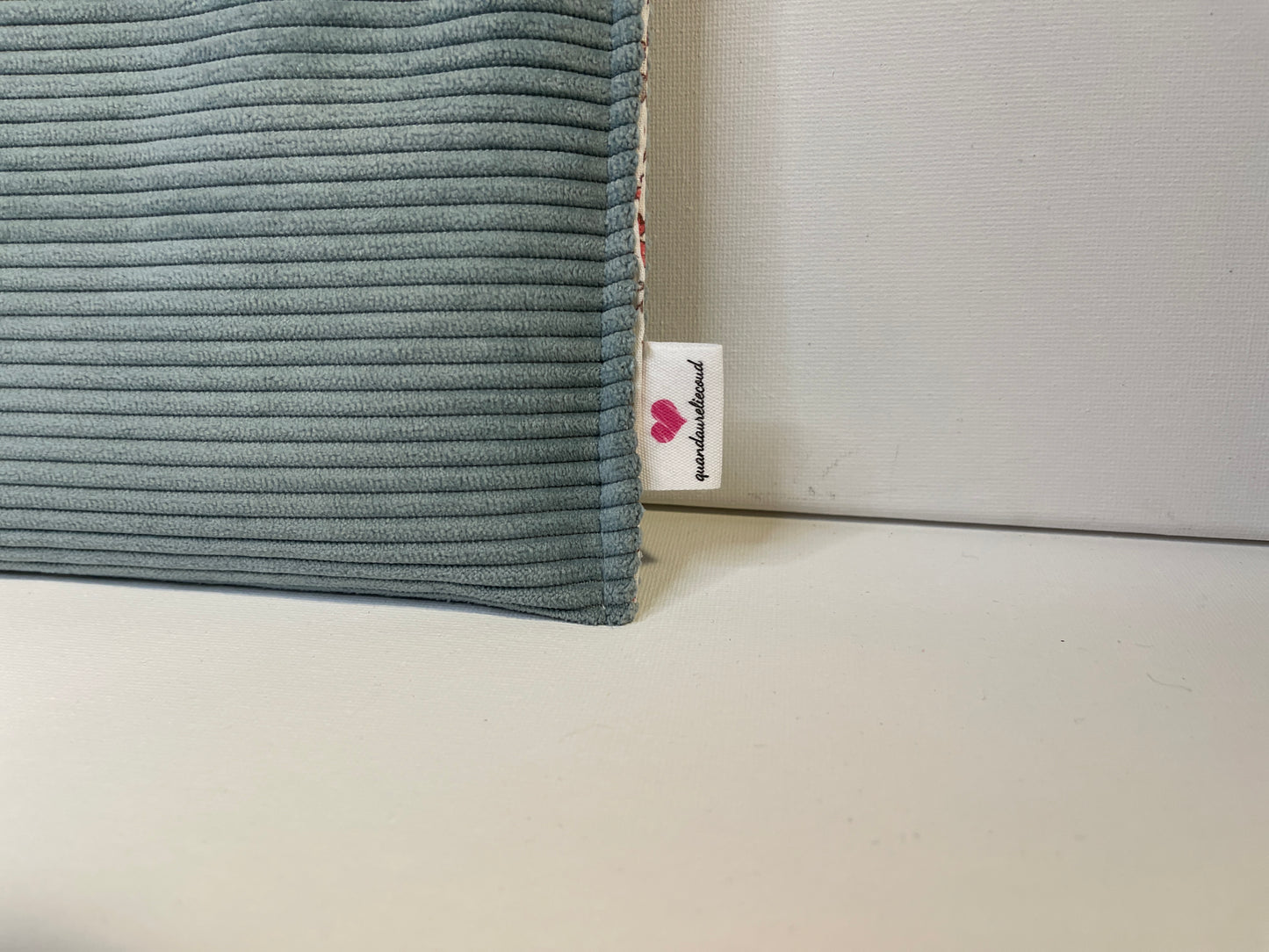 ma pochette Ipad en velours bleu