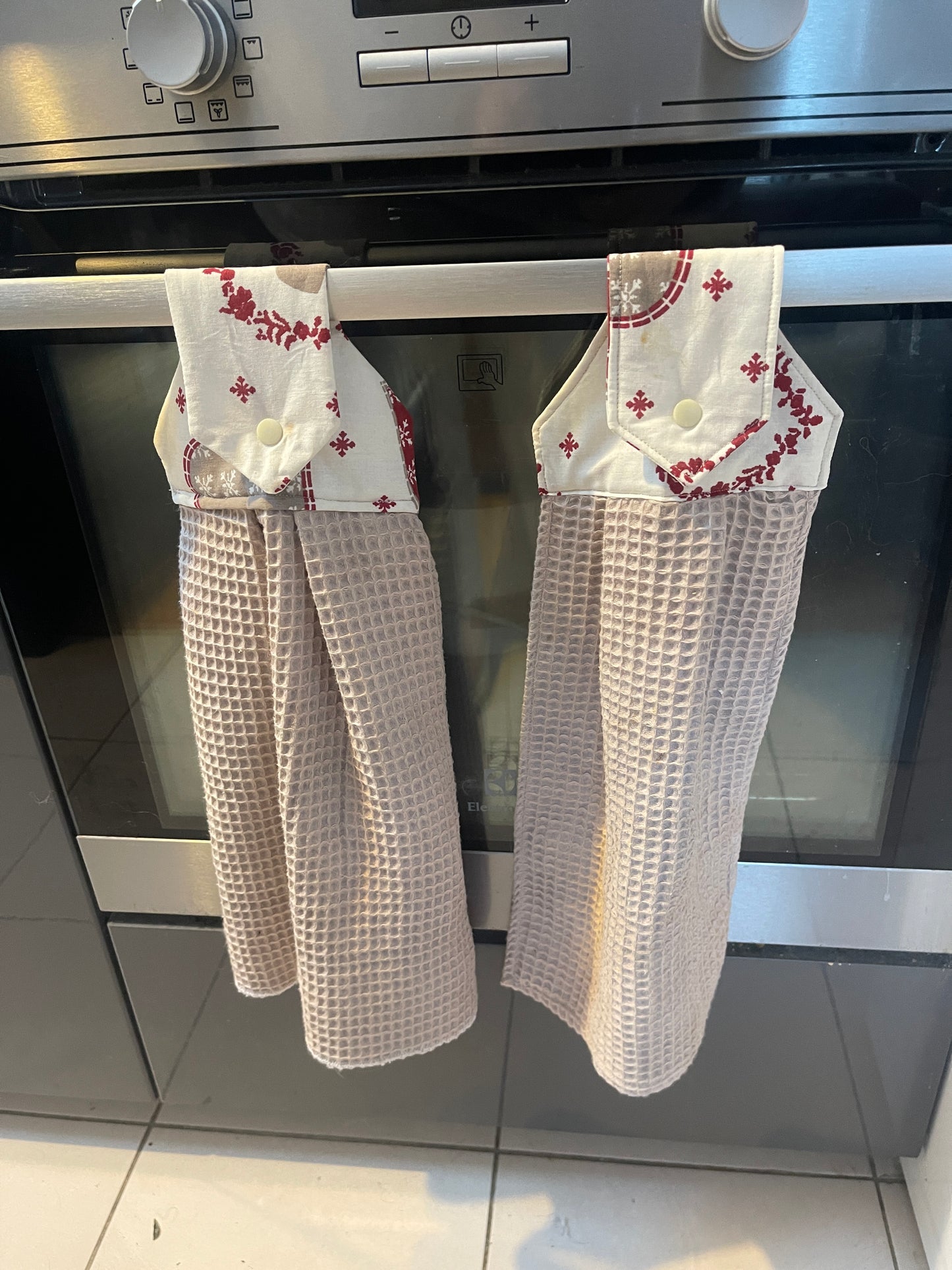 mes torchons de cuisine finition surjeteuse.