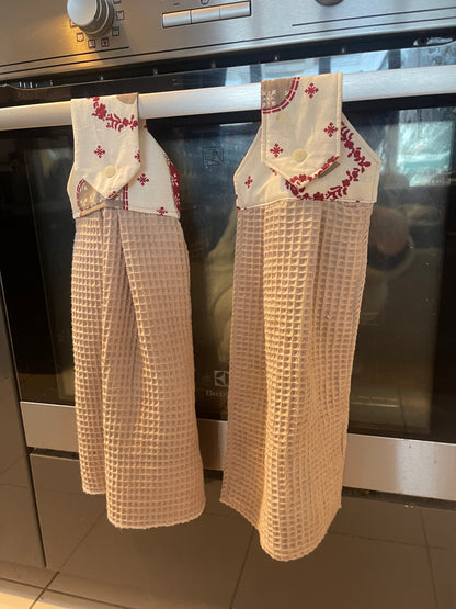 mes torchons de cuisine finition surjeteuse.