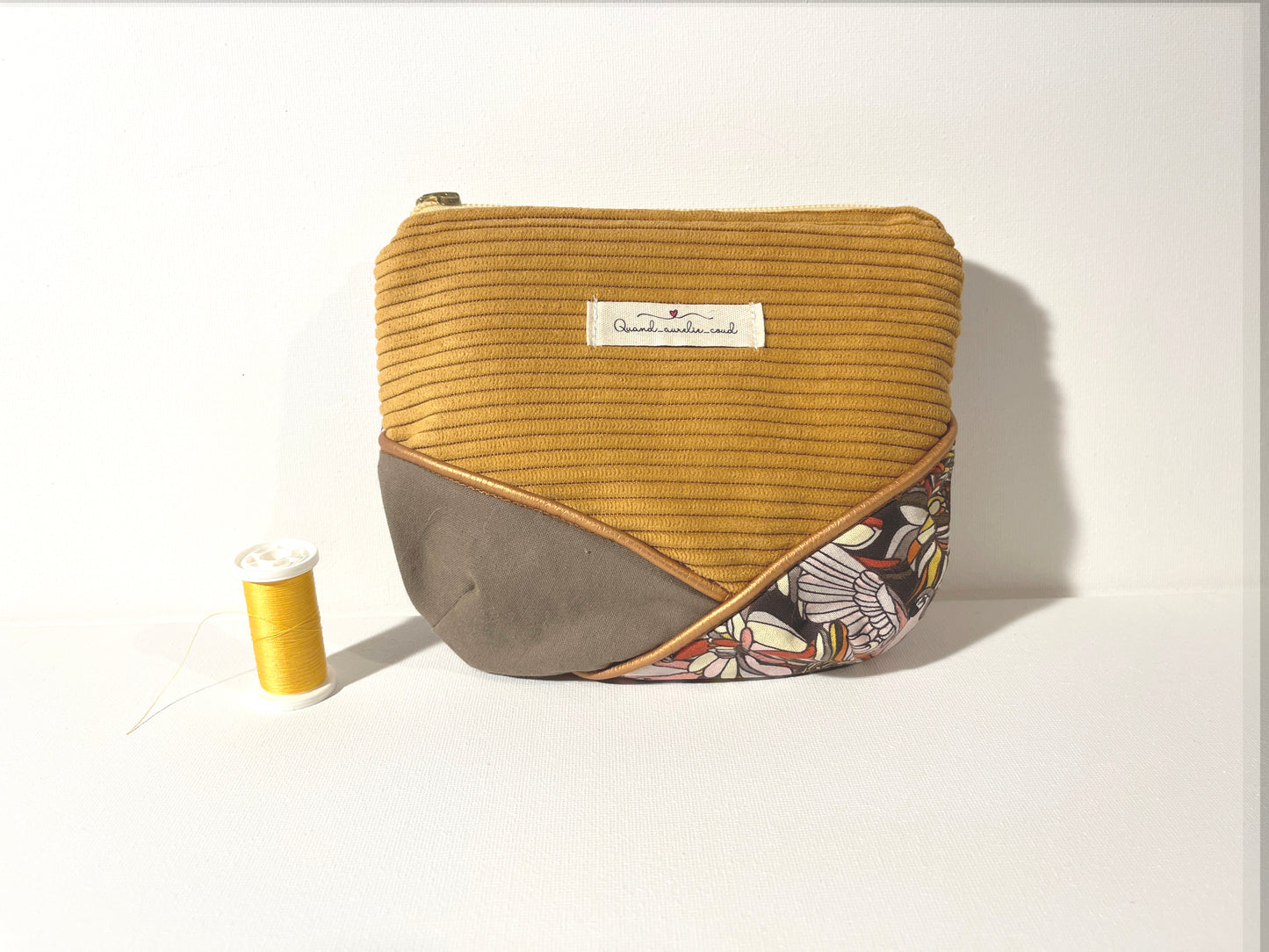 Ma pochette velours fourre-tout jaune perroquet