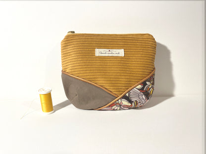 Ma pochette velours fourre-tout jaune perroquet
