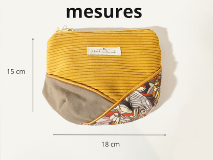 Ma pochette velours fourre-tout jaune perroquet