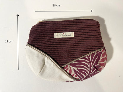 Ma pochette velours fourre-tout violette fleurie